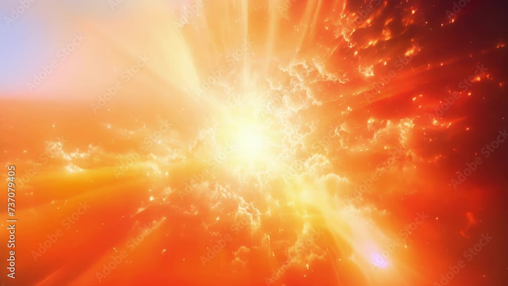 Poster a dynamic explosion of energy and light as if the sun itself has unleashed a powerful burst of radia