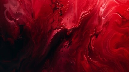 A luxurious abstract fluid background with swirls of ruby red and black, evoking the richness of velvet.