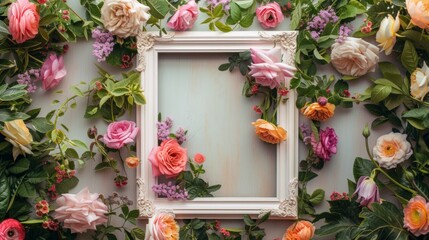 Floral Surroundings of a Model Picture Frame