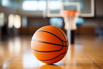 Fototapeta premium A basketball ball into a basketball basket