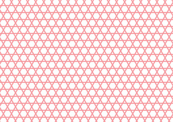 日本の伝統紋様 籠目のシームレスパターン 赤