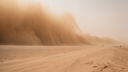 Fototapeta na wymiar dirt road in the desert 