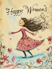 Happy Women's Day Greeting Card Design