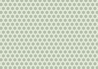 日本の伝統紋様 籠目のシームレスパターン 緑