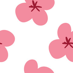 Floral graphic scribble design. Seamless pattern. Abstract minimal flower. Beautiful floral background. Vector art illustration for textile, wallpaper. Hand-drawn with a black brush