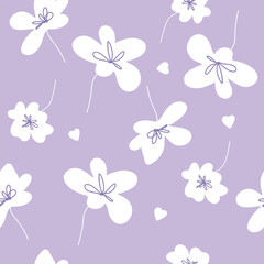 Floral graphic scribble design. Seamless pattern. Abstract minimal flower. Beautiful floral background. Vector art illustration for textile, wallpaper. Hand-drawn with a black