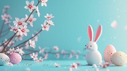 Naklejka na ściany i meble Easter Minimalistic Background: Pastel Colors and Simplicity