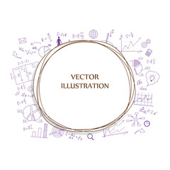 The school Board on the background of mathematical equations and formulas. Hand-drawn diagrams and graphs. Background. Doodle. Vector illustration