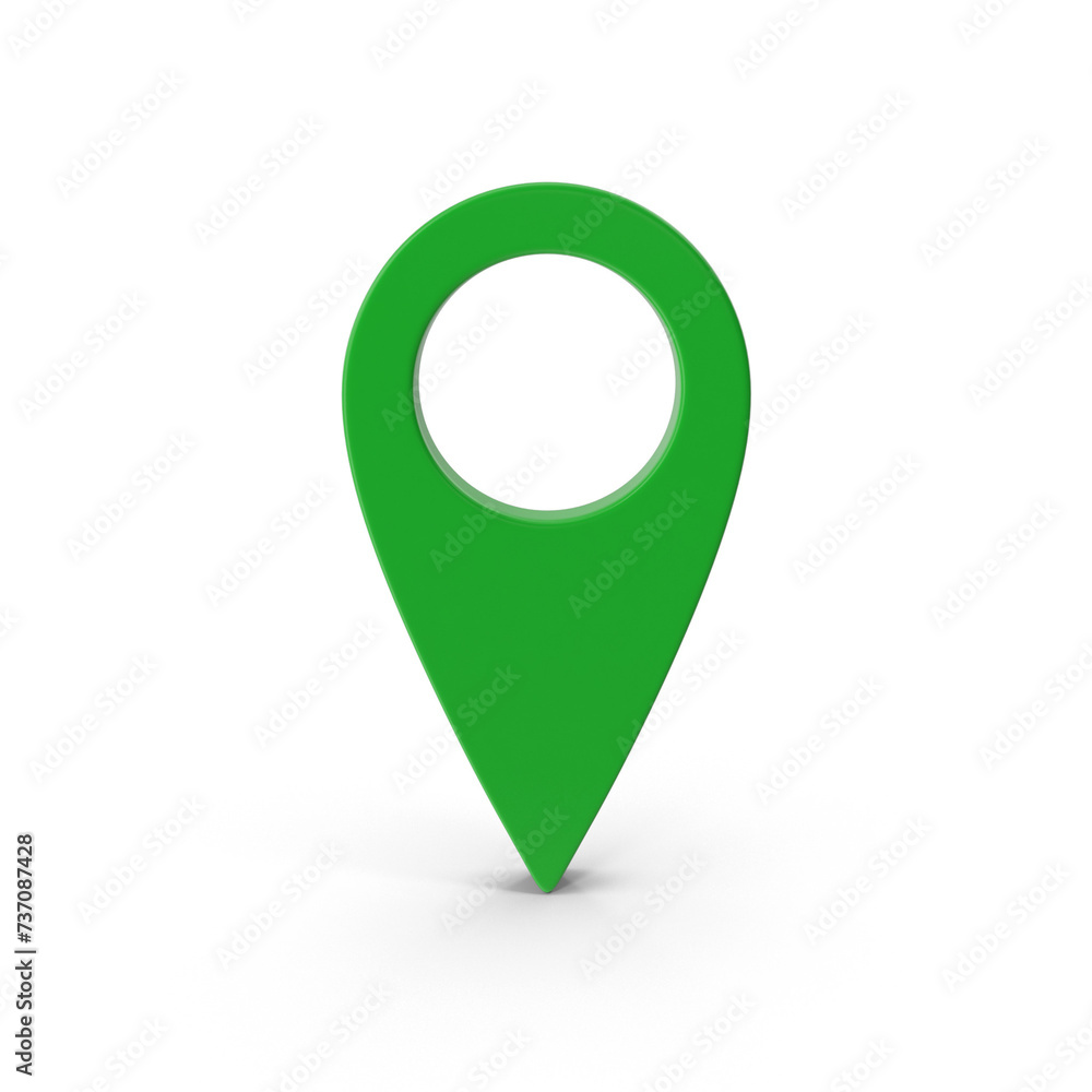 Poster 3d rendering realistic green png location map pin gps pointer markers gps location symbol, maps and 