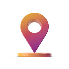 Colorful social network pin tag point for map, 3D Rendering Realistic gradient PNG Location map pin GPS pointer markers GPS location symbol, maps and navigation apps, gradient geolocation markers