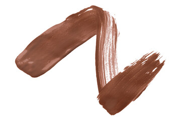 Shiny brown brush watercolor painting isolated on transparent background. watercolor png