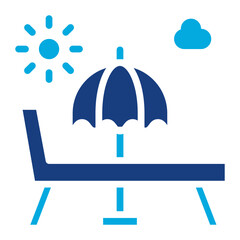 Sunbed icon vector image. Can be used for Water Park.