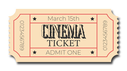 Cinema ticket - obrazy, fototapety, plakaty