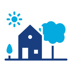 Village icon vector image. Can be used for Geography.