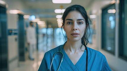 Caring Glance: Portrait of a Nurse in Hospital