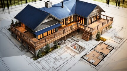 the essence concept of a strategic renovation plan with an image featuring design concepts, construction tools, and strategic home improvement considerations