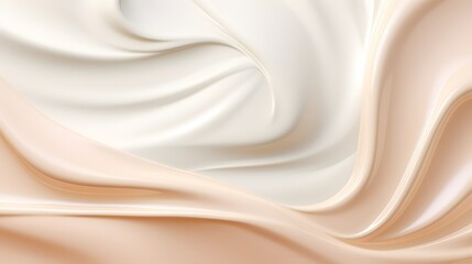 Moisturizer slashes and waves on light pastel background, hydrating face cream or lotion for skin...