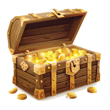 Vector illustration of UI treasure chest.