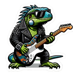 3D Cartoon Iguana Rocker