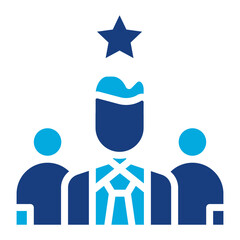 Leadership icon vector image. Can be used for Staff Management.