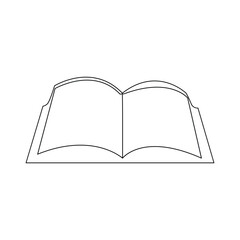 Vector in one continuous line drawing of book concept of education, library logo illustration