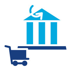 Cart Bank Transfer icon vector image. Can be used for Ecommerce Store.
