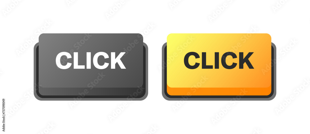Poster click buttons. flat style. vector icons