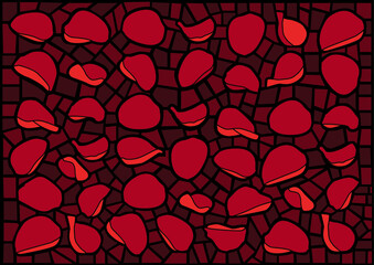 rose petals red design glass stained moses background illustration vector
