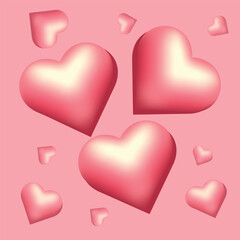 Heart, love, romance of valentine's day, pink vector illustration