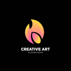 creative fire logo icon colorful gradient design