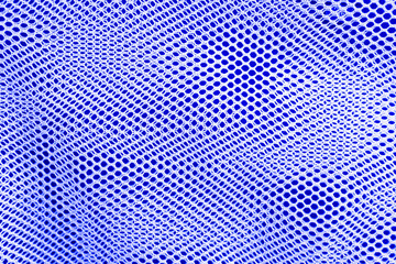 White net on blue fabric background, white net texture background