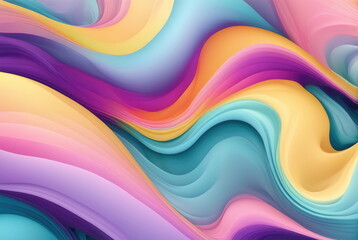 3D of Pastel Colorful Abstract Swirls