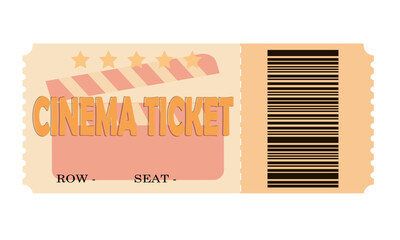 tag with barcode cinema ticket