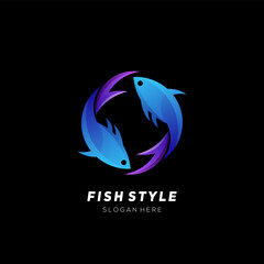 Fish Logo gradient design colorful