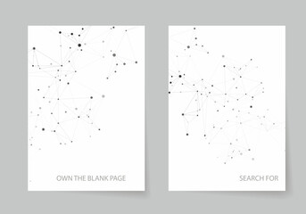 Vector brochure design, connecting dots and lines. Global network connection. Geometric abstract background