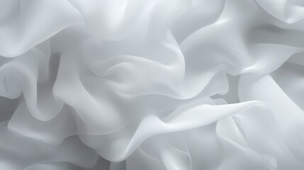 Artistic Display of Graceful Waves in White Fabric”