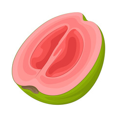 Illustration of half guava 