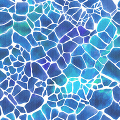 Blue Abstract Mosaic Tiles Pattern