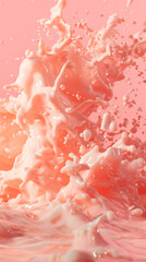 Dynamic coral liquid splash, capturing a moment of fluid motion, abstract background
