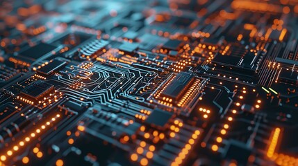 Obraz premium 2D Illustration Abstract Futuristic Electronic