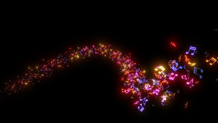 streaming music notes animation background