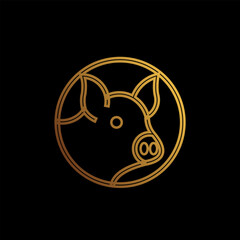 Pig Logo gradient design luxury