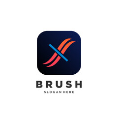 Brush logo app design colorful gradient