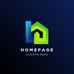 Home logo company design colorful gradient