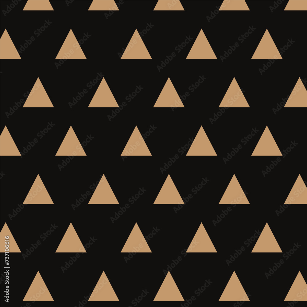 Poster abstract seamless repeatable brown triangle pattern on dark.