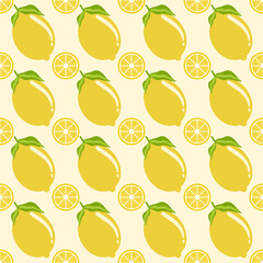 seamless background with lemons