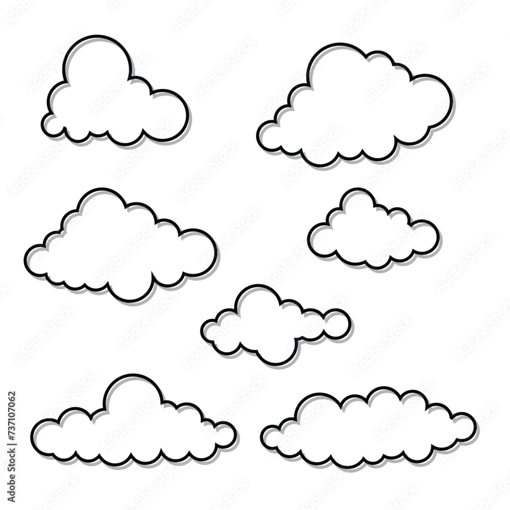 Leinwandbilder cloud line art icon. element of data storage solution, line cloud concept. vector illustration of li