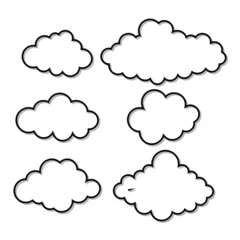 Fotobehang Cloud line art icon. Element of data storage solution, line cloud concept. Vector illustration of line clouds isolated on white background © BhandariProductions