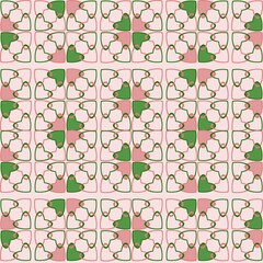 seamless pattern flowers from hearts