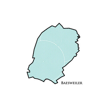 Baesweiler Map - World Map International vector template. German region silhouette vector illustration
